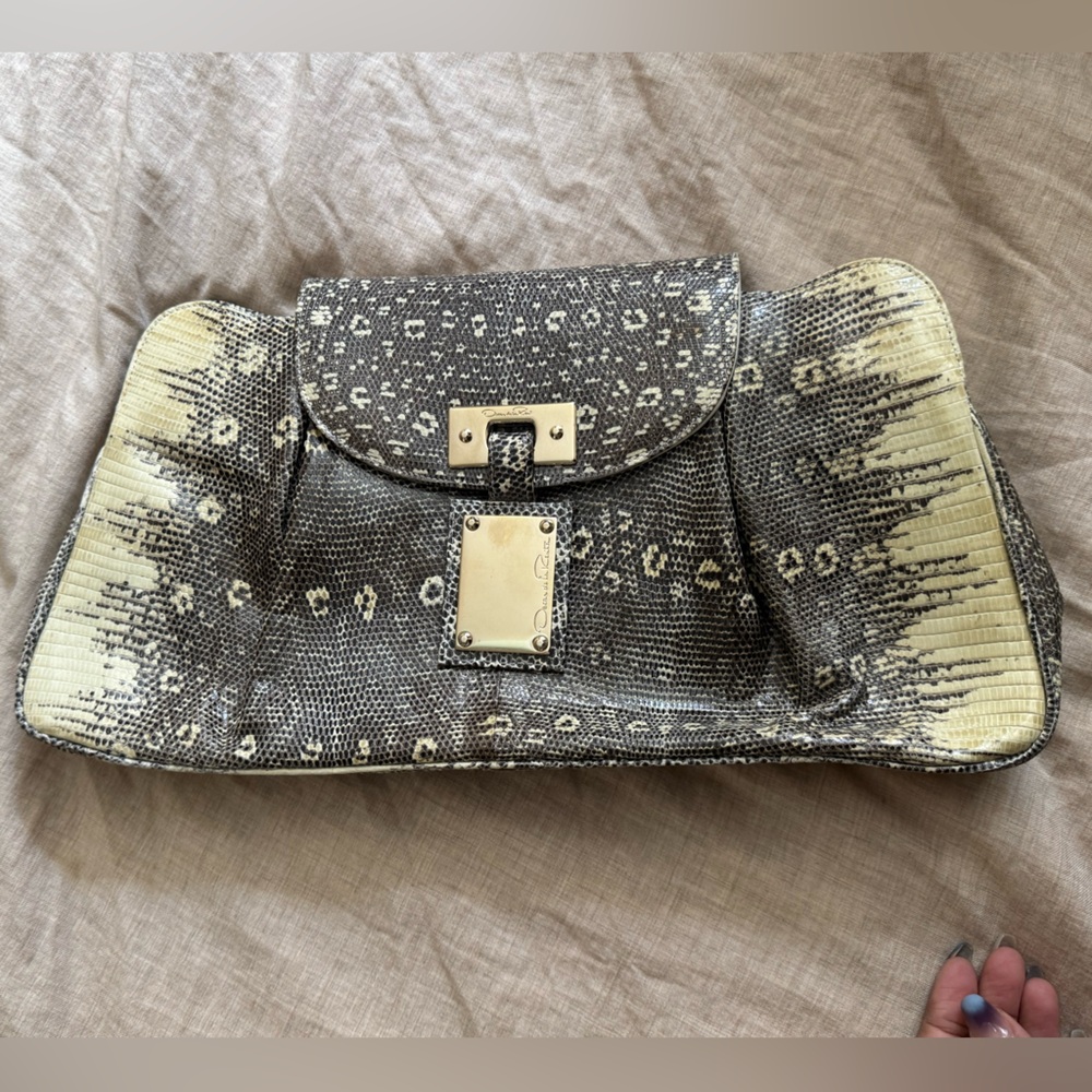 Oscar de la Renta Snake Clutch